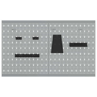 Panel Narzędziowy 2 szt. Szary 100 x 1 x 60 cm Stal