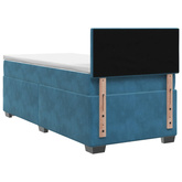 Łóżko Box Spring z materacem i LED niebieski 80 x 200 cm Welur