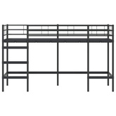 Łóżko piętrowe dla dzieci Gładki Czarny 75 x 190 cm Stal