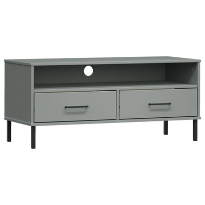 vidaXL Szafka pod TV OSLO, metalowe nóżki, szara, sosnowa model standard