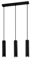 Lampa wisząca czarna potrójna oprawa 3x25W GU10 Tubo 33-79091