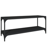 vidaXL Szafka pod TV czarna 100x33x41 cm materiał drewnopochodny/stal