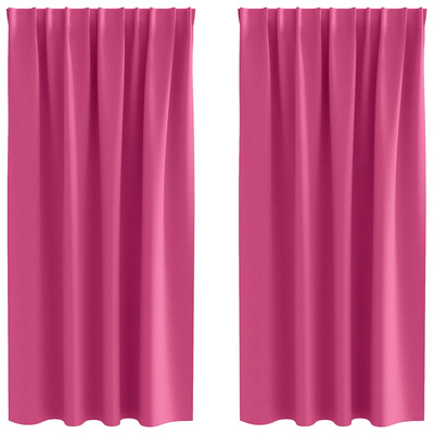 Firany blackout z kółkami 2 pcs Jasnoróżowy 175 x 140 cm