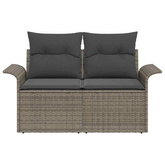 Sofa Ogrodowa z poduszką Szary 141 x 62 x 69cm polirattan