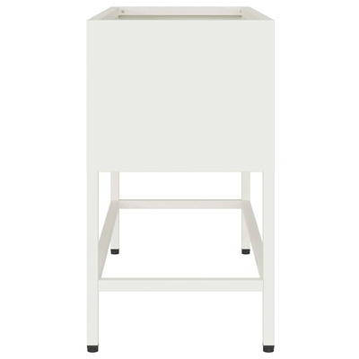 Podwyższona doniczka ogrodowa Biały 60 x 26 x 48 cm Stal