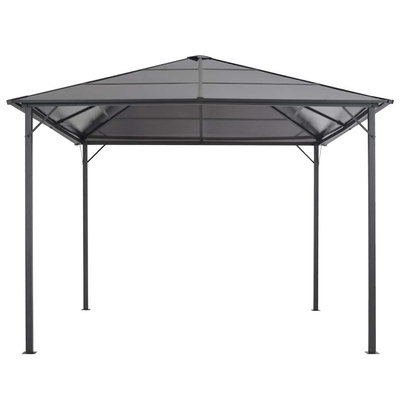 Altana ogrodowa z zadaszeniem, aluminiowa, 3 x 3 m, antracytowa