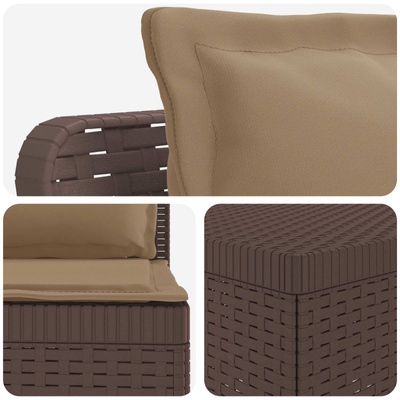 Sofa Ogrodowa 6-osobowa z Poduszkami w Wyglądzie Rattanu PP