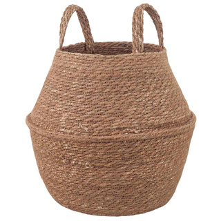 Doniczka z uchwytami naturalny ? 22 x 20 cm 100% Trawa morska