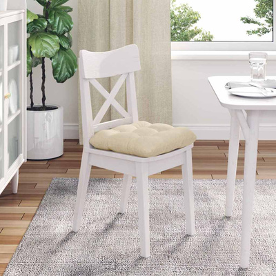 Poduszki na siedziska 4 pcs Kremowy 40 x 40 x 12 cm tkanina