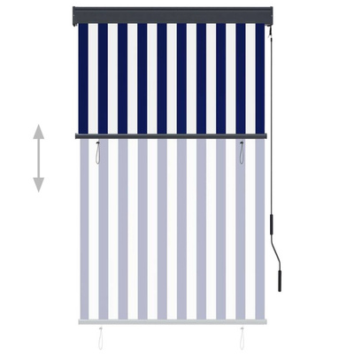 vidaXL Roleta zewnętrzna, 100x250 cm, niebiesko-biała