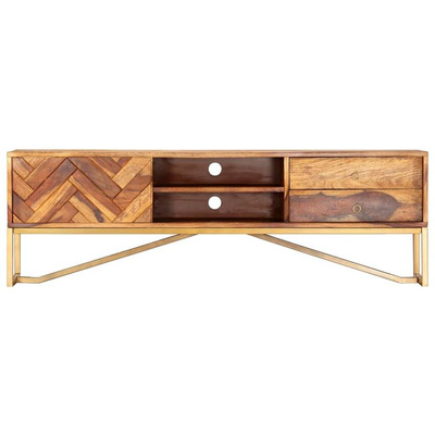 vidaXL Szafka pod TV, 140x30x45 cm, lite drewno sheesham model standard