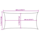 Żagiel przeciwsłoneczny, 160 g/m?, beżowy, 3x6 m, HDPE
