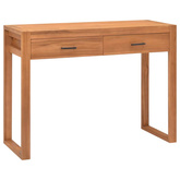 vidaXL Biurko z 2 szufladami, 100x40x75 cm, drewno tekowe model standard
