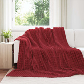 Koce narzutowe 6 pcs Bordeaux Czerwony 270 x 240 cm Polar