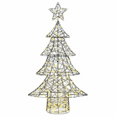 Choinka z 160 diodami LED Ciepła biel 150 cm rattan