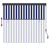 Roleta Niebieski i biały 180 x 250 cm Materiał i Aluminium