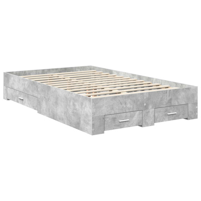 Ramka łóżka Betonowy szary 120 x 200 cm Drewno inżynieryjne