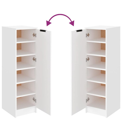 Szafka na buty, biała, 30x35x100 cm, materiał drewnopochodny