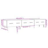 vidaXL Szafka pod TV, czarna, 150x36x30 cm, materiał drewnopochodny wariant 6