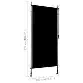 vidaXL Roleta zewnętrzna, 100x270 cm, antracytowa