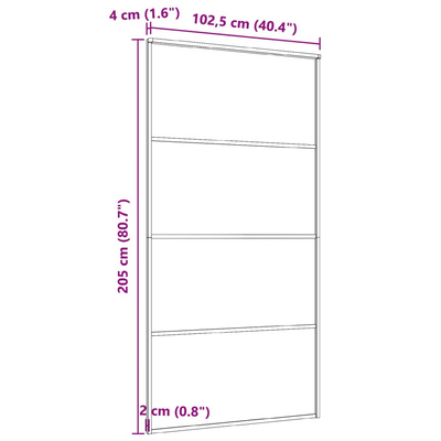 vidaXL Drzwi przesuwne, aluminium i szkło ESG, 102,5x205 cm, czarne