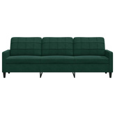 Sofa 3-osobowa, ciemnozielony, 210 cm, obita aksamitem