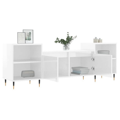 Szafka pod TV, wysoki połysk, biała, 160x35x55 cm vidaXL
