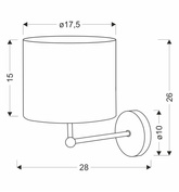 TOPI lampa kinkiet czarny 1x40W E27 abażur kremowy