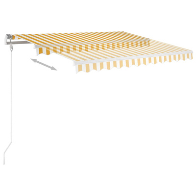 vidaXL Automatycznie zwijana markiza, 300 x 250 cm, żółto-biała