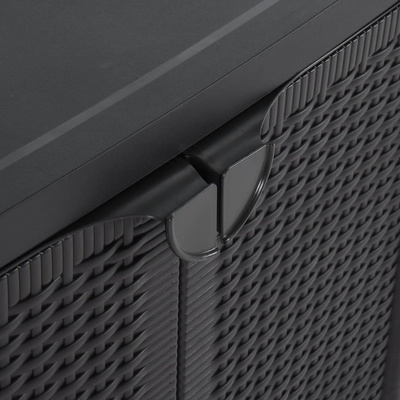 Szafka ogrodowa, czarna, 65x45x88 cm, rattan PP