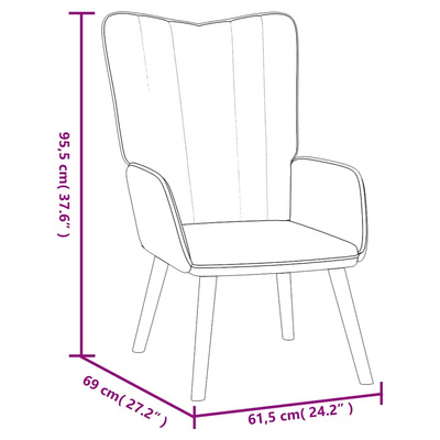 Fotel z podnóżkiem, czarny, obity aksamitem model standard