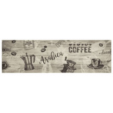 vidaXL Dywanik kuchenny z motywem kawy, szary, 45x150 cm, aksamitny