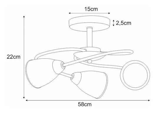 Lampa sufitowa K-JSL-6059/3 CHR z serii PLATO I KAJA