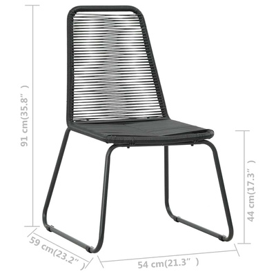 5-częściowy zestaw mebli ogrodowych, rattan PVC, czarny
