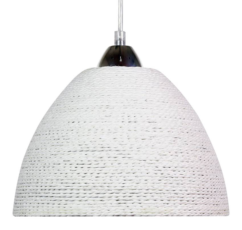 Lampa wisząca Braid biała z plecionym kloszem pojedyncza nad stół E27