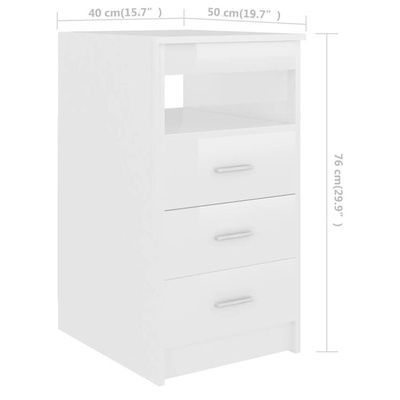 vidaXL Biurko, białe z połyskiem 140x50x76 cm, materiał drewnopochodny