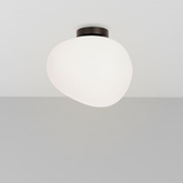 Lampa sufitowa STONES inspirowana kamieniem - designerski plafon z mlecznym kloszem 20 cm – oświetlenie salonu i korytarza E27