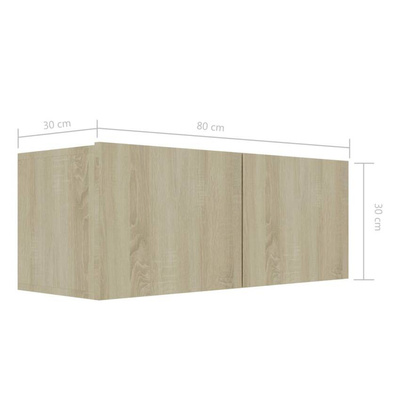 vidaXL Szafka pod TV, dąb sonoma, 80x30x30 cm, materiał drewnopochodny