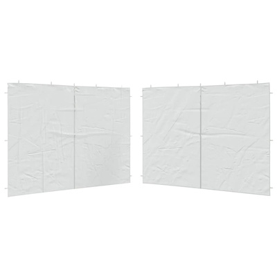 Ścianki boczne do namiotu, 2 szt., z suwakiem, PE, białe