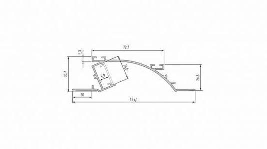 Profil LED LUMINES typ Topo srebrny anodowany 1 m