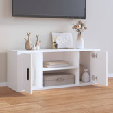 vidaXL Szafka pod TV, biała, 100x35x40 cm, materiał drewnopochodny