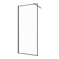 Kabina walk-in ii 90x200cm ramka 8mm shiny-glass czarny AK-32-198-S Invena