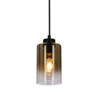 Aspra lampa wisząca czarny 1x60w e27 klosz bursztynowy