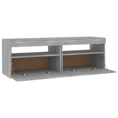 Szafka pod TV z LED, szary dąb sonoma, 120x35x40 cm vidaXL