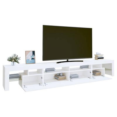 vidaXL Szafka pod TV z oświetleniem LED, biała, 260x36,5x40 cm model standard