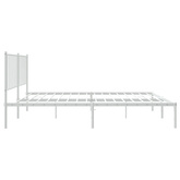vidaXL Metalowa rama łóżka z wezgłowiem, biała, 120x190 cm model standard