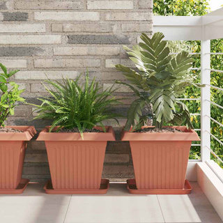 Kwadratowa Taca na Kwiaty 24 pcs Czerwony ceglasty