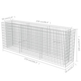 vidaXL Podwyższona donica gabionowa, galwanizowana stal, 270x50x100 cm