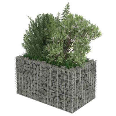 vidaXL Podwyższona donica gabionowa, galwanizowana stal, 90x50x50 cm