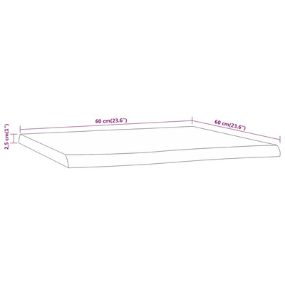 Blat stołu, 60x60x2,5 cm, kwadratowy, lite drewno akacjowe